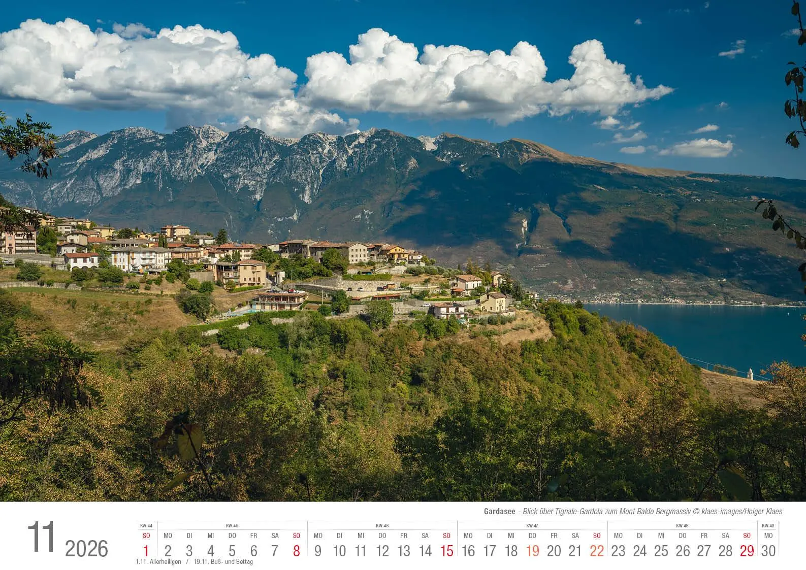 Bild: 9783965352551 | Gardasee 2026 Bildkalender A3 cm quer, spiralgebunden | Holger Klaes