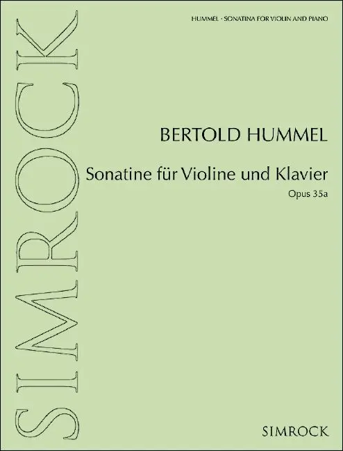 Cover: 9790221122551 | Sonatina for violin and piano op. 35a | op. 35a. Violine und Klavier.