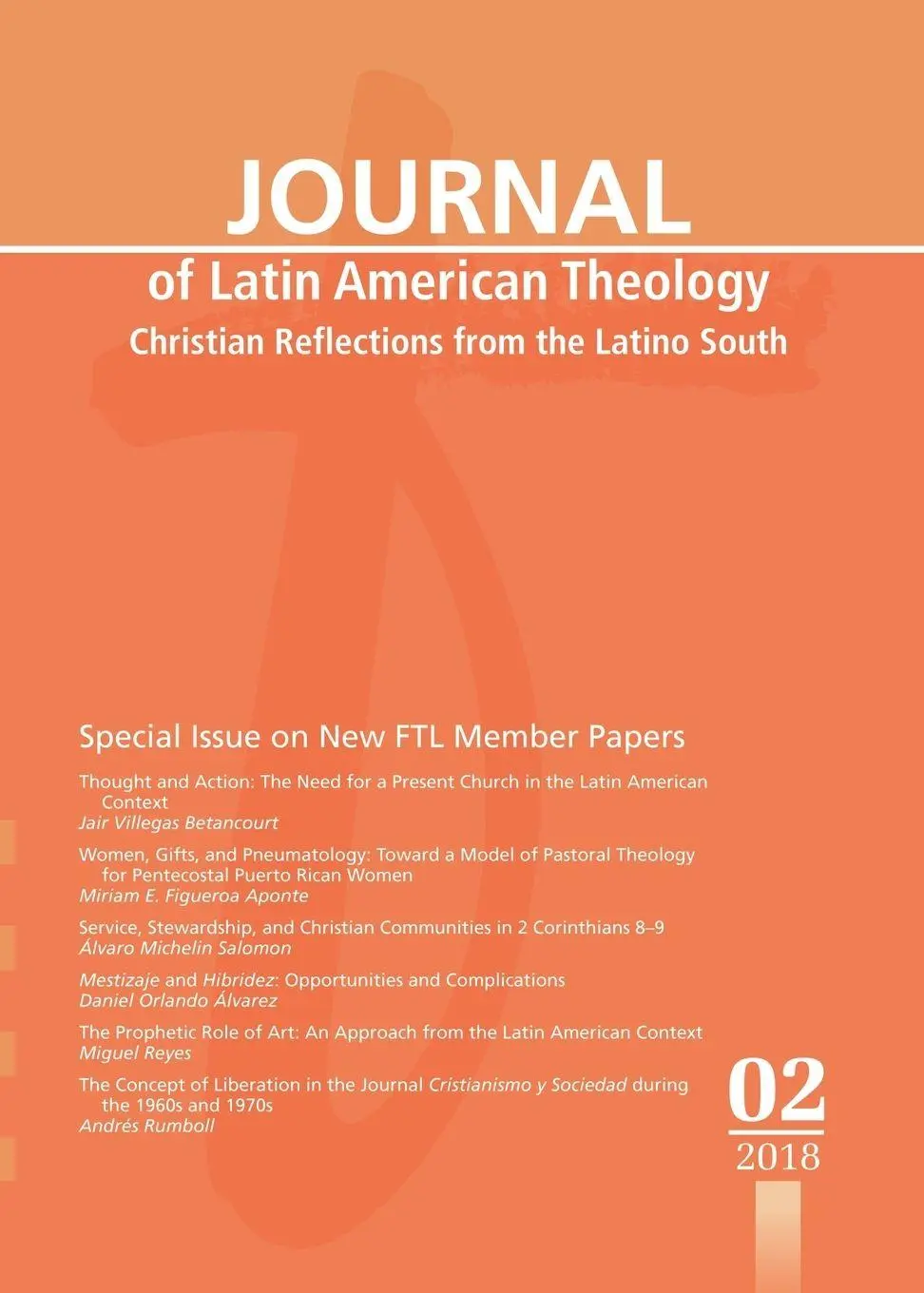 Cover: 9781532672651 | Journal of Latin American Theology, Volume 13, Number 2 | Lindy Scott