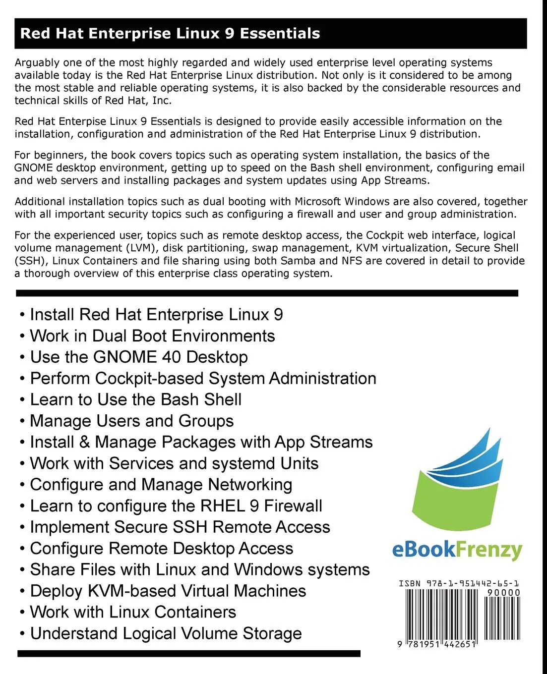 Rückseite: 9781951442651 | Red Hat Enterprise Linux 9 Essentials | Smyth | Taschenbuch | Englisch