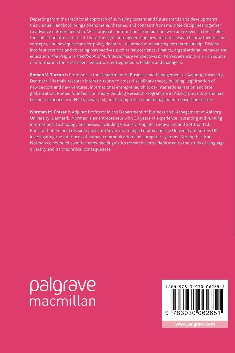 Rückseite: 9783030062651 | The Palgrave Handbook of Multidisciplinary Perspectives on...