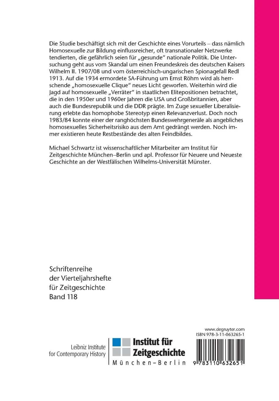 Rückseite: 9783110632651 | Homosexuelle, Seilschaften, Verrat | Michael Schwartz | Taschenbuch
