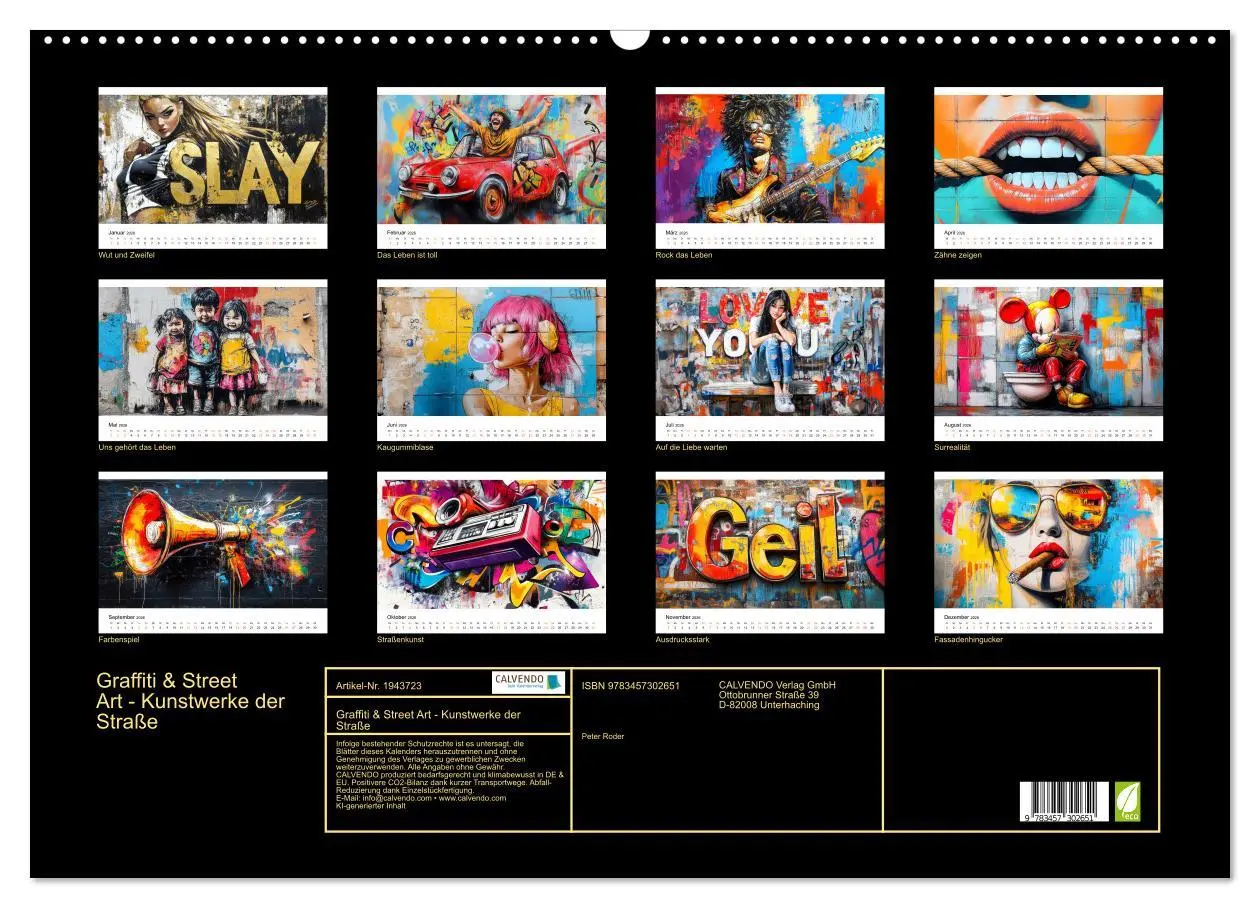Bild: 9783457302651 | Graffiti &amp; Street Art - Kunstwerke der Straße (Wandkalender 2026...
