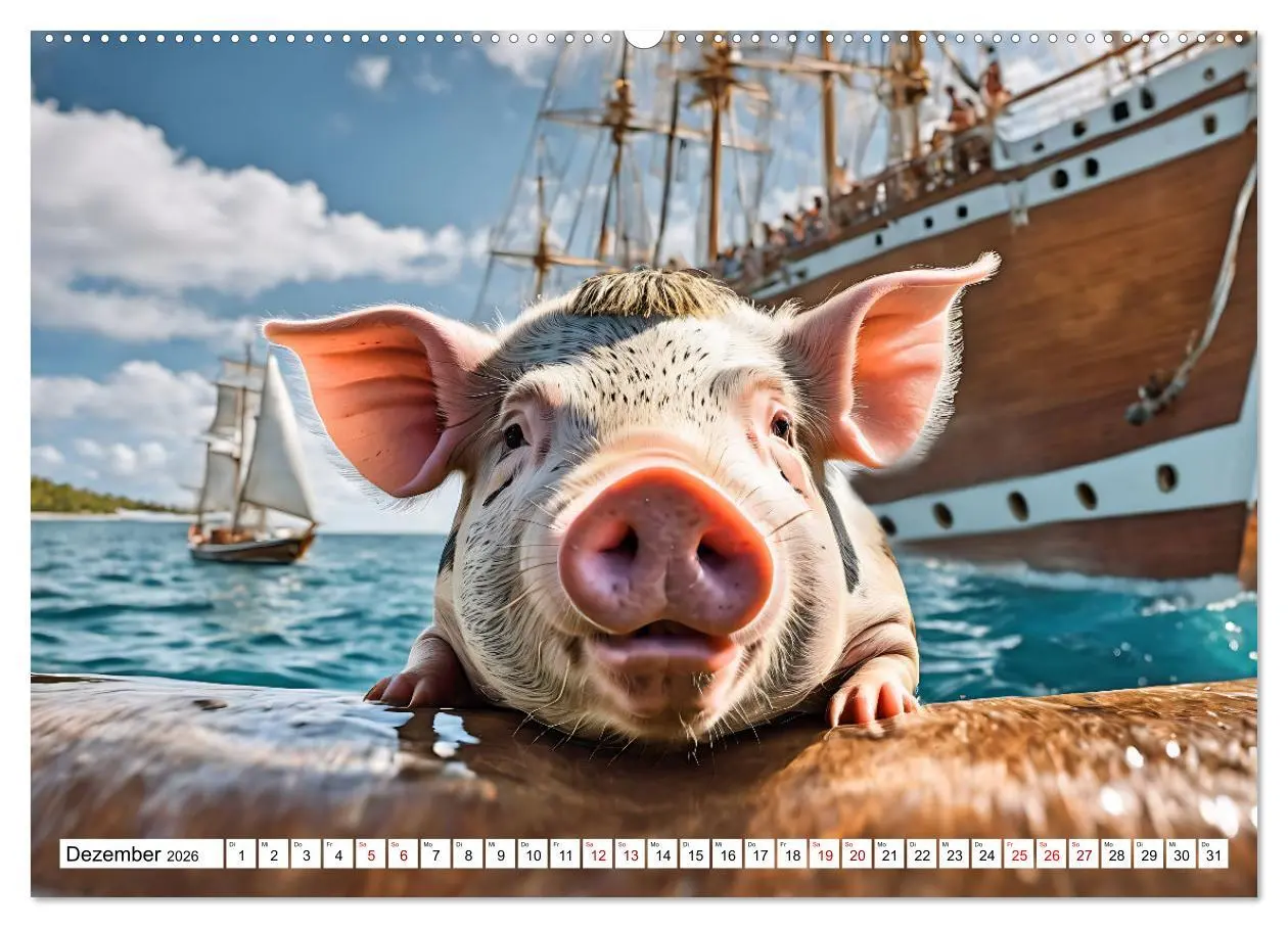 Bild: 9783457472651 | Schwimmende Schweine im Paradies (hochwertiger Premium Wandkalender...