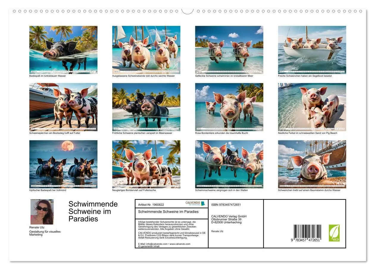 Bild: 9783457472651 | Schwimmende Schweine im Paradies (hochwertiger Premium Wandkalender...