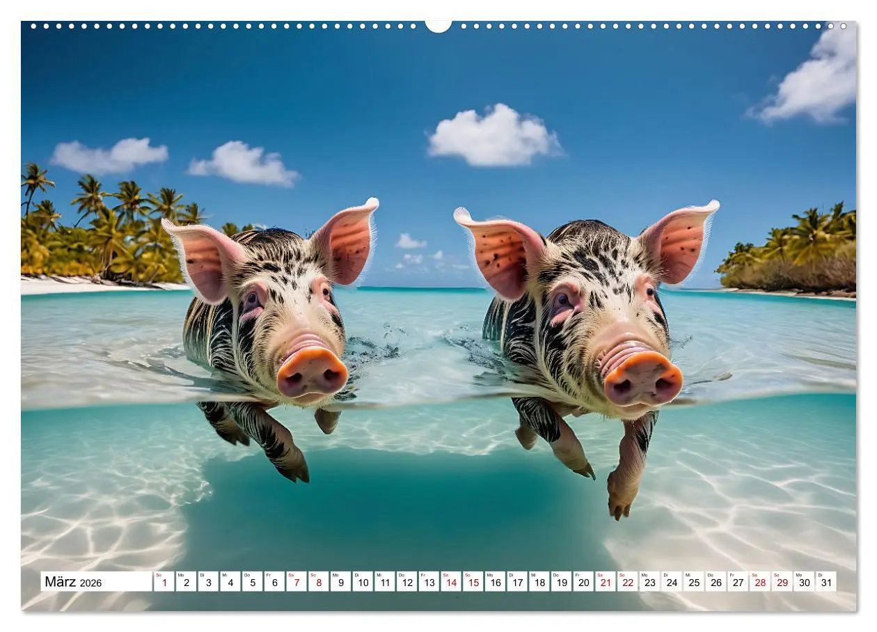 Bild: 9783457472651 | Schwimmende Schweine im Paradies (hochwertiger Premium Wandkalender...