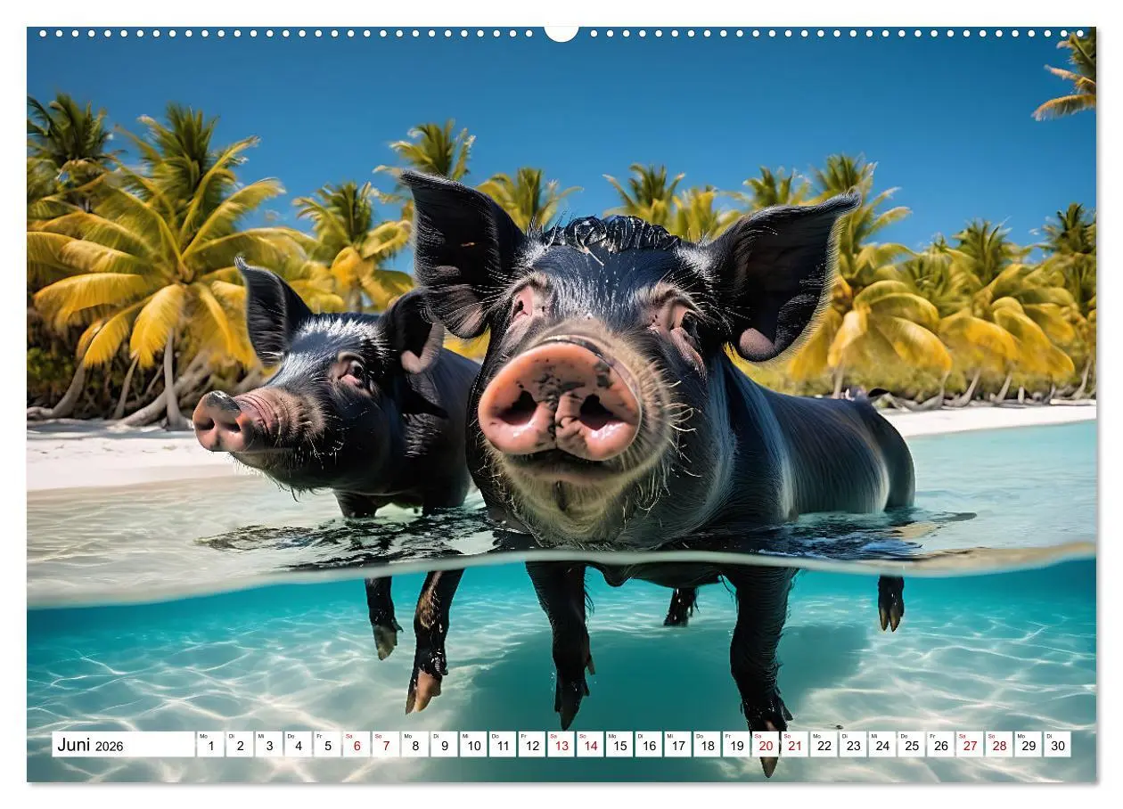 Bild: 9783457472651 | Schwimmende Schweine im Paradies (hochwertiger Premium Wandkalender...