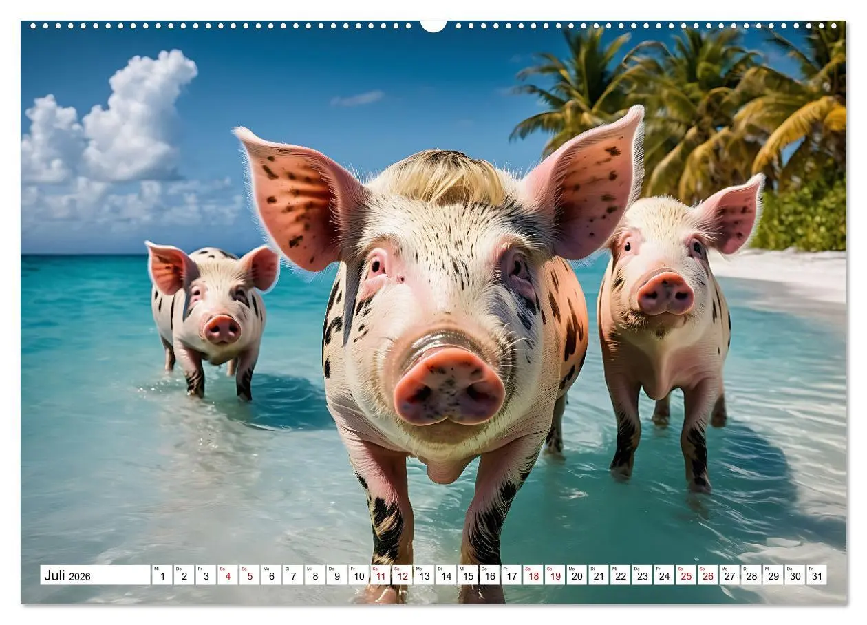 Bild: 9783457472651 | Schwimmende Schweine im Paradies (hochwertiger Premium Wandkalender...