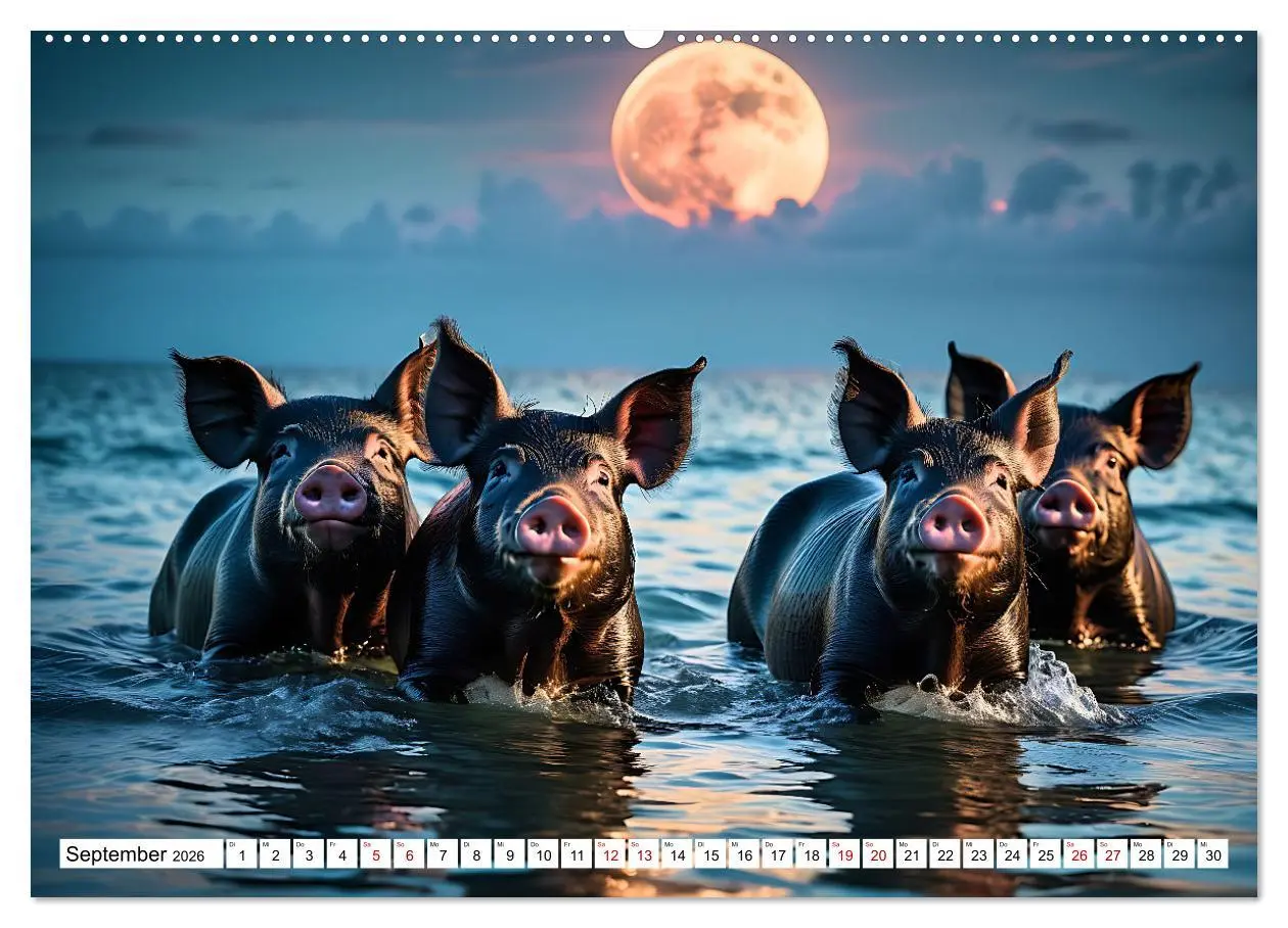 Bild: 9783457472651 | Schwimmende Schweine im Paradies (hochwertiger Premium Wandkalender...