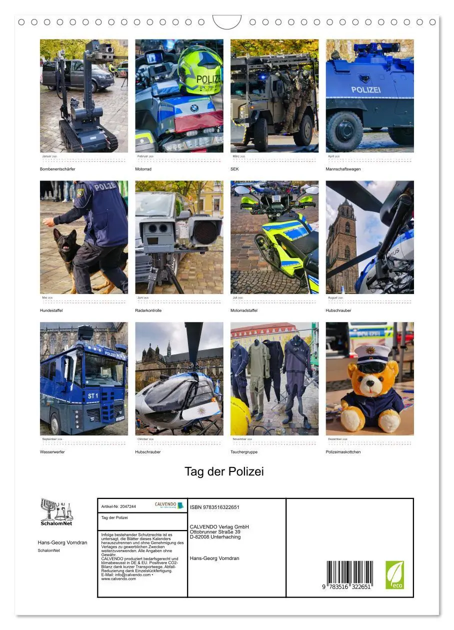 Bild: 9783516322651 | Tag der Polizei (Wandkalender 2026 DIN A3 hoch), CALVENDO...