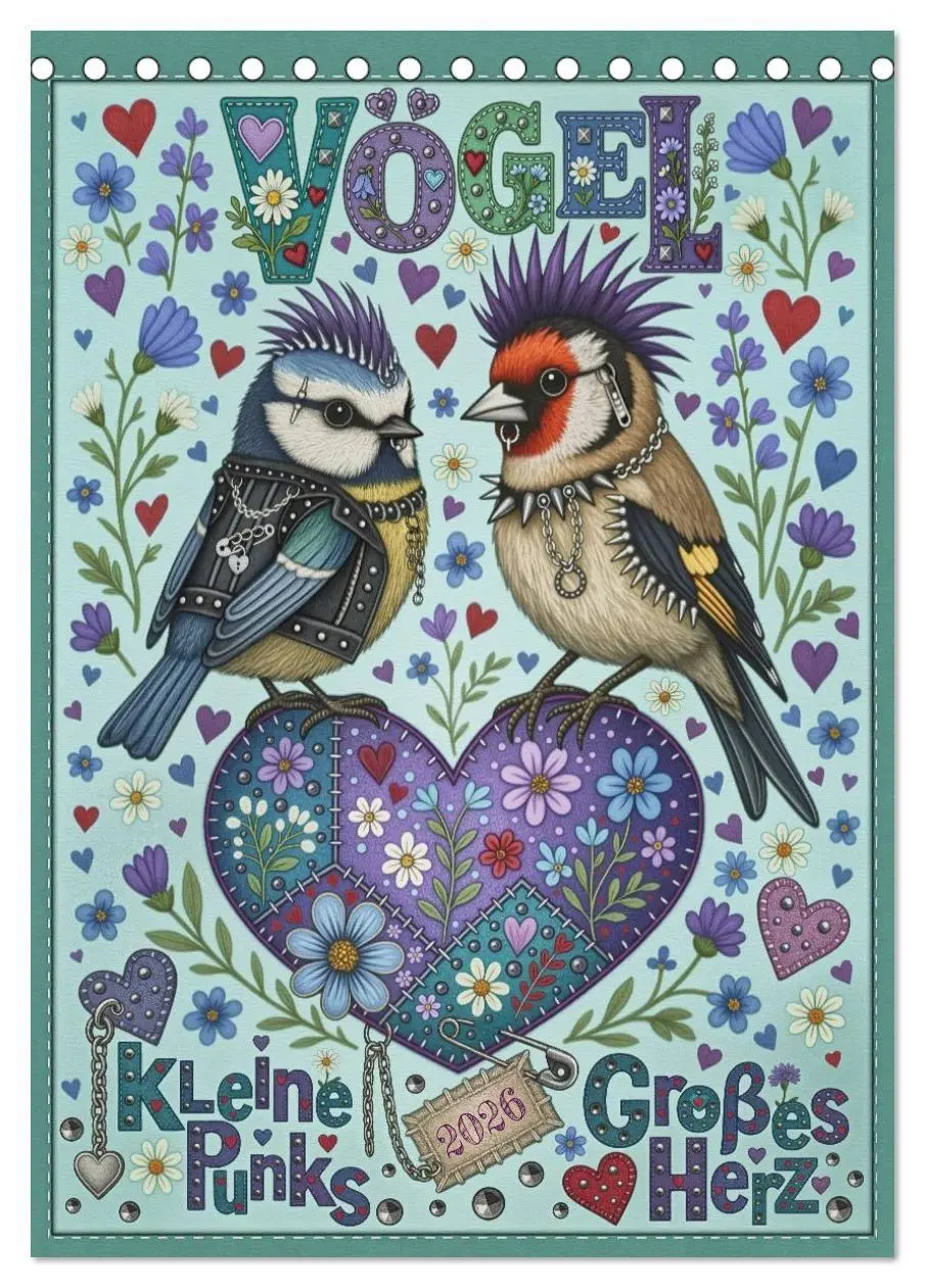 Cover: 9783516702651 | Vögel. Kleine Punks. Großes Herz. (Tischkalender 2026 DIN A5 hoch),...