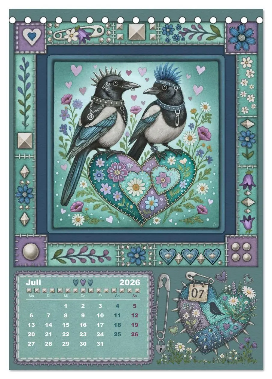 Bild: 9783516702651 | Vögel. Kleine Punks. Großes Herz. (Tischkalender 2026 DIN A5 hoch),...