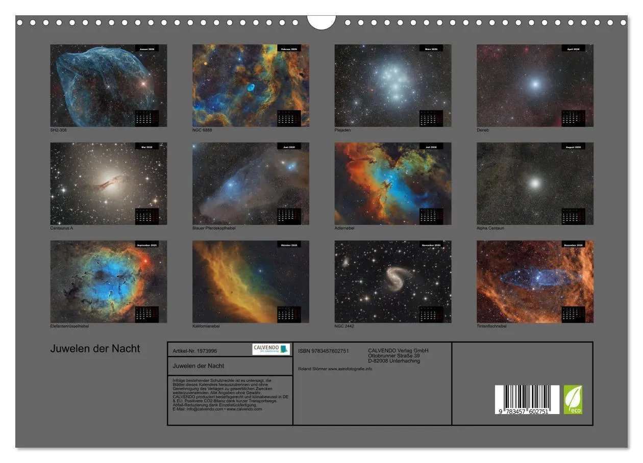 Bild: 9783457602751 | Juwelen der Nacht (Wandkalender 2026 DIN A3 quer), CALVENDO...