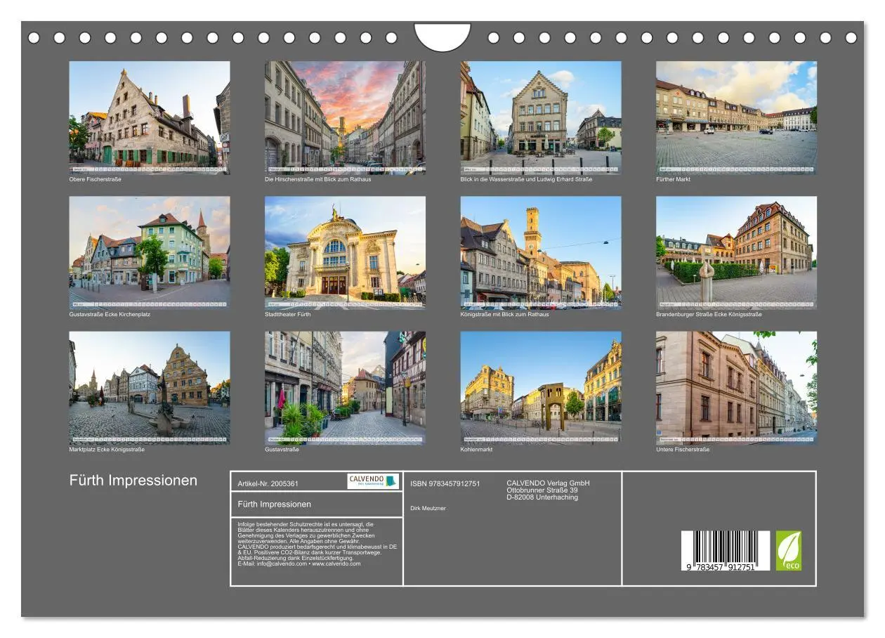Bild: 9783457912751 | Fürth Impressionen (Wandkalender 2026 DIN A4 quer), CALVENDO...
