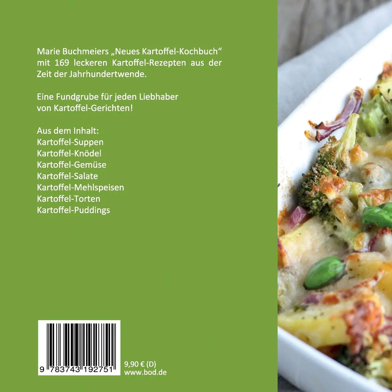 Rückseite: 9783743192751 | Neues Kartoffel-Kochbuch | 169 Kartoffelrezepte für jede Gelegenheit