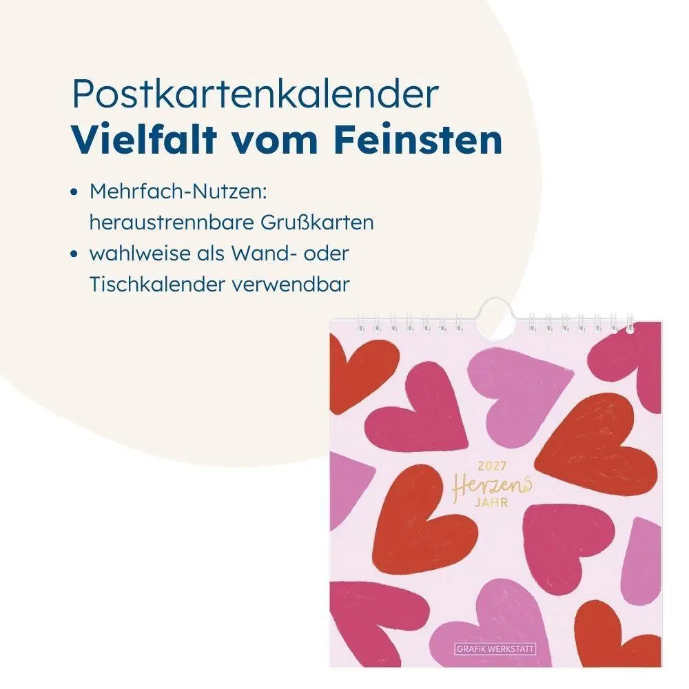 Bild: 9783986362751 | Postkartenkalender 2027 Herzensjahr | Postkartenkalender | Original