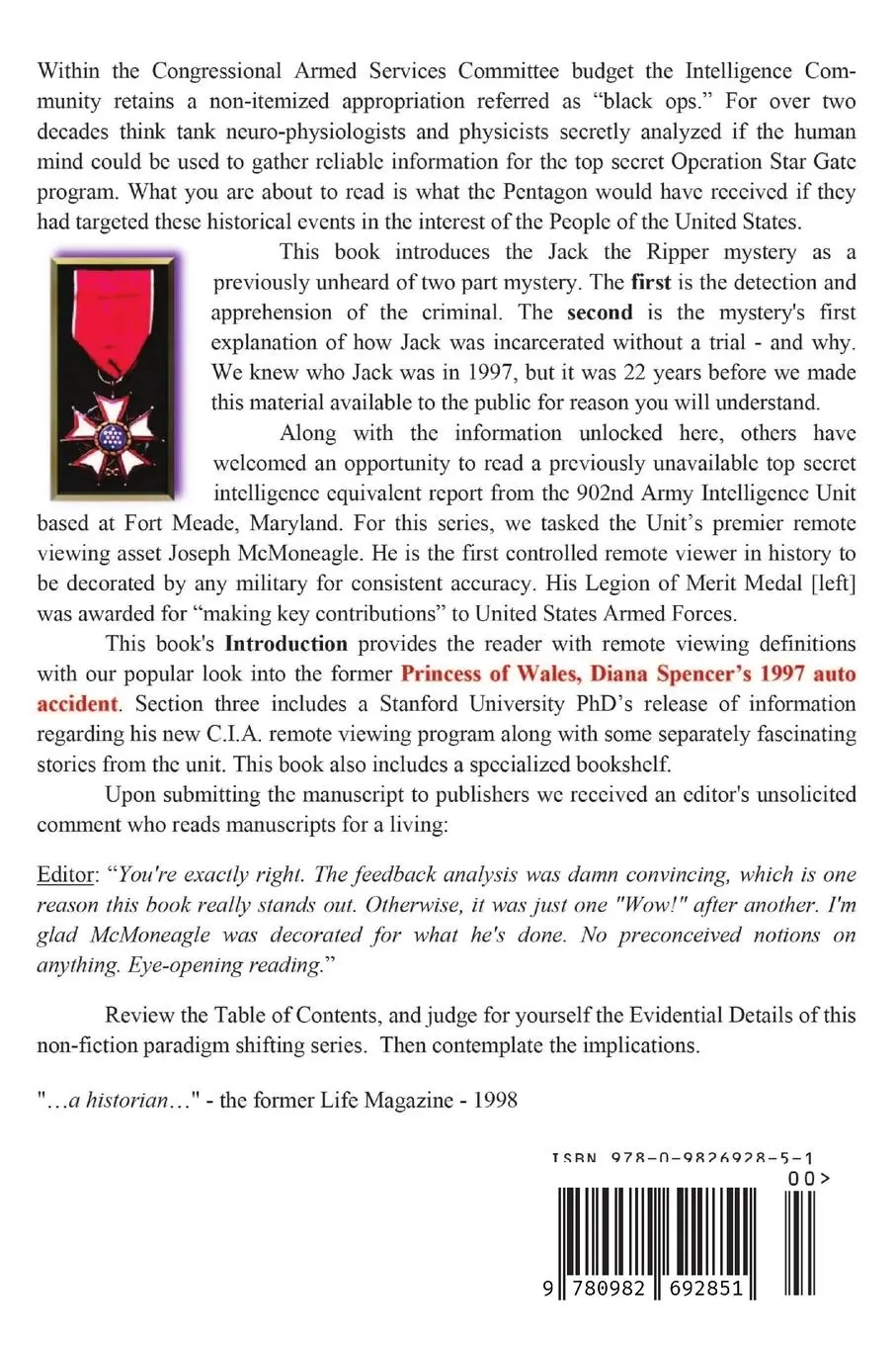 Rückseite: 9780982692851 | Jack the Ripper - State Secret | Seeds McMoneagle | Taschenbuch | 2020
