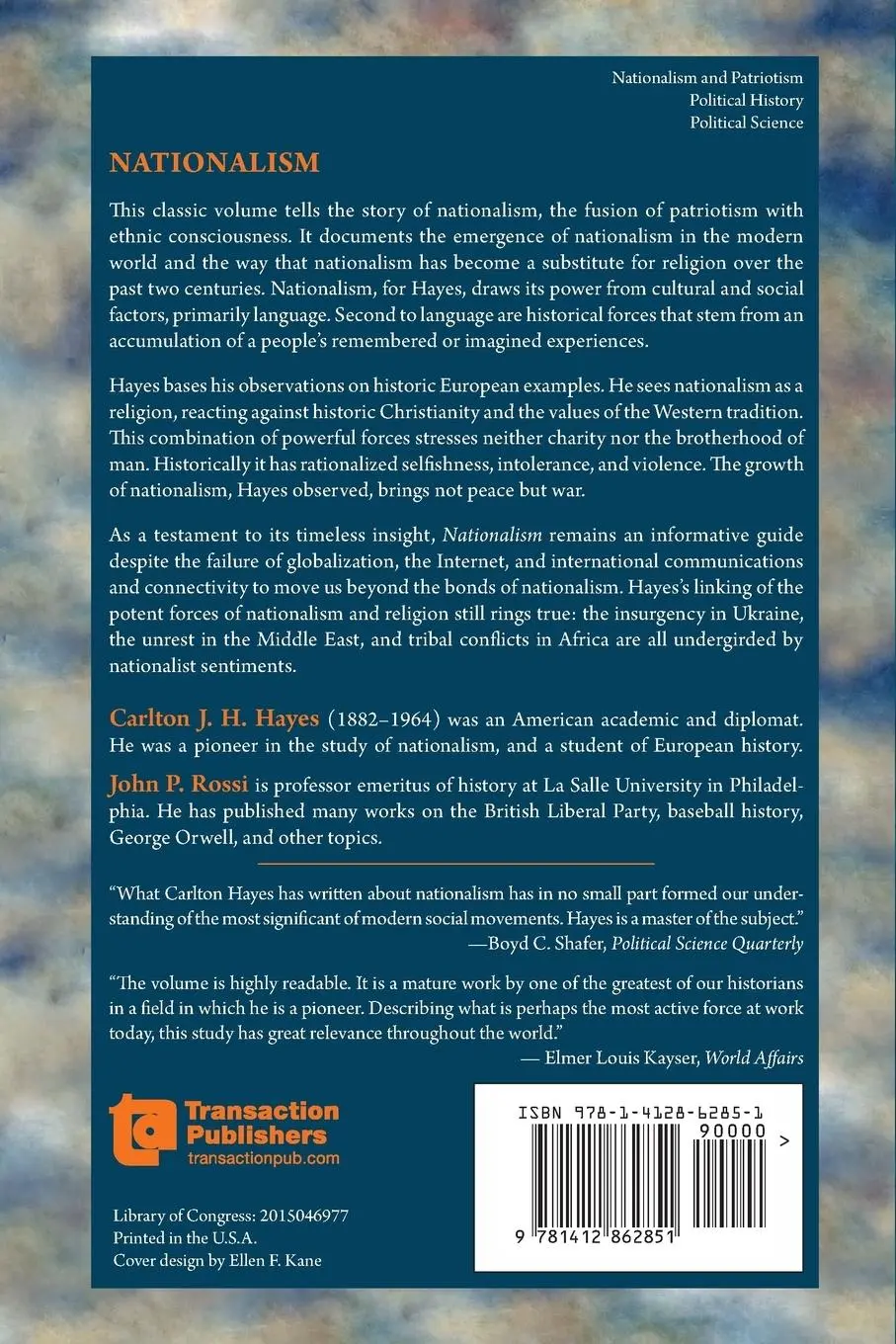 Rückseite: 9781412862851 | Nationalism | A Religion | Carlton J. H. Hayes | Taschenbuch | 2016