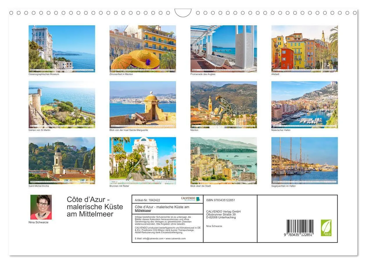 Bild: 9783435122851 | Côte d'Azur - malerische Küste am Mittelmeer (Wandkalender 2025 DIN...