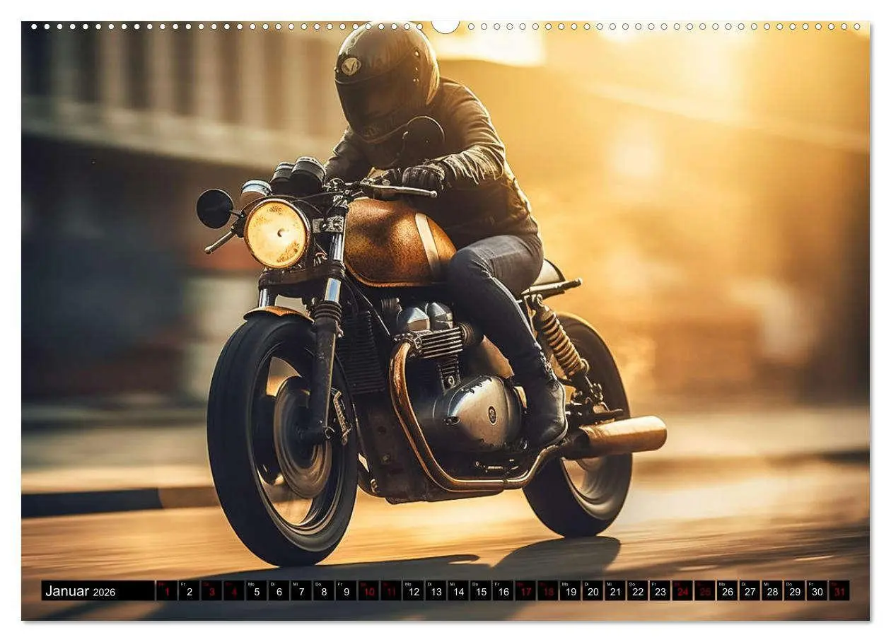Bild: 9783457522851 | Urban Biker (Wandkalender 2026 DIN A2 quer), CALVENDO Monatskalender