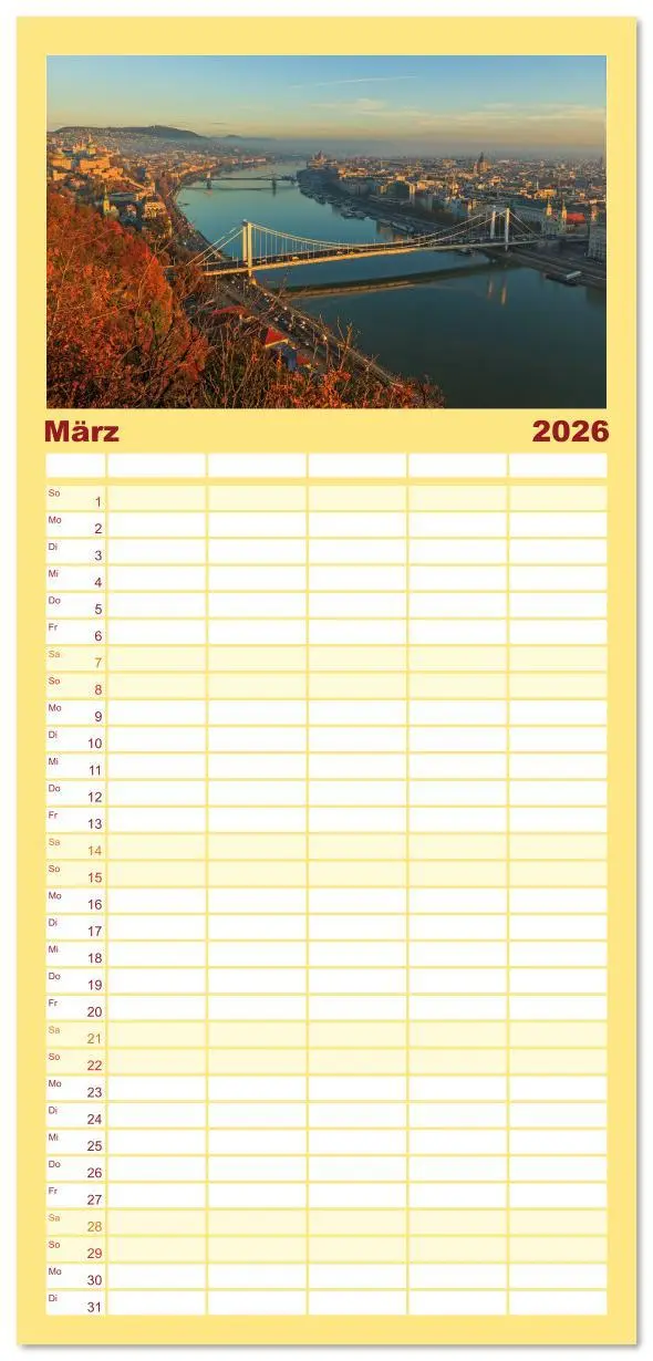 Bild: 9783516612851 | Familienplaner 2026 - Romantisches Budapest - Ungarns schöne...