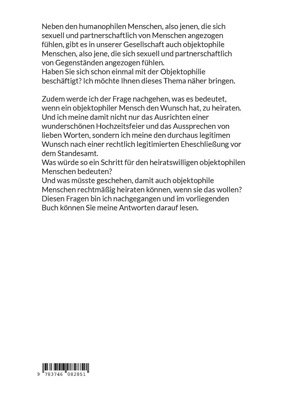 Rückseite: 9783746082851 | Objektophilie und das Heiraten von Gegenständen | Lanvi Pasyon | Buch