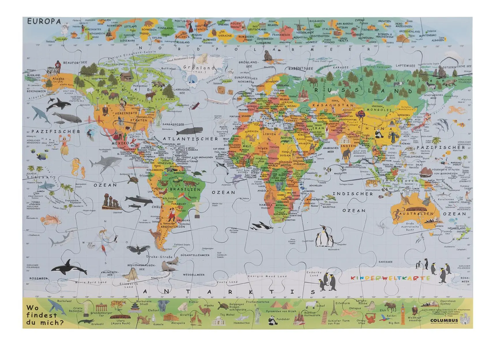 Cover: 9783690092951 | Die Kinderweltkarte als Puzzle | 48 Puzzleteile | KG | Spiel | Deutsch