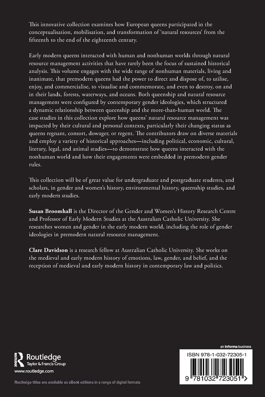 Rückseite: 9781032723051 | Queens, Queenship, and Natural Resource Management in Premodern...