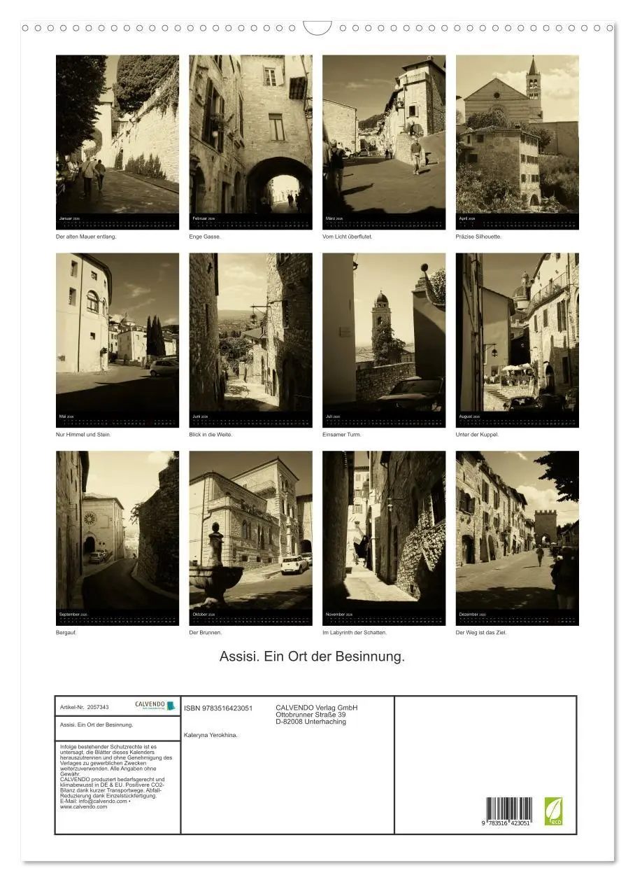 Bild: 9783516423051 | Assisi. Ein Ort der Besinnung. (Wandkalender 2026 DIN A2 hoch),...