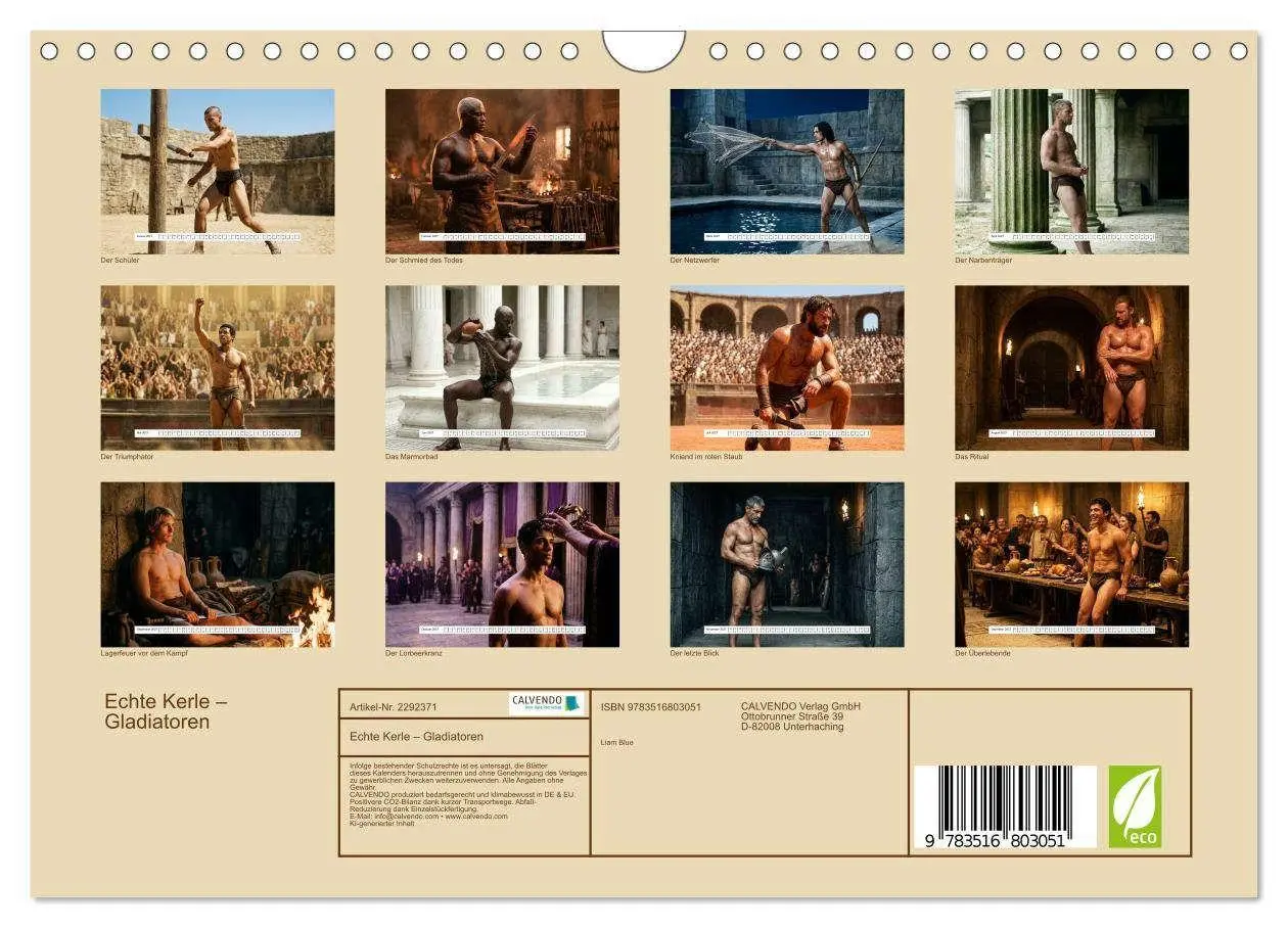 Bild: 9783516803051 | Echte Kerle - Gladiatoren (Wandkalender 2027 DIN A4 quer), CALVENDO...