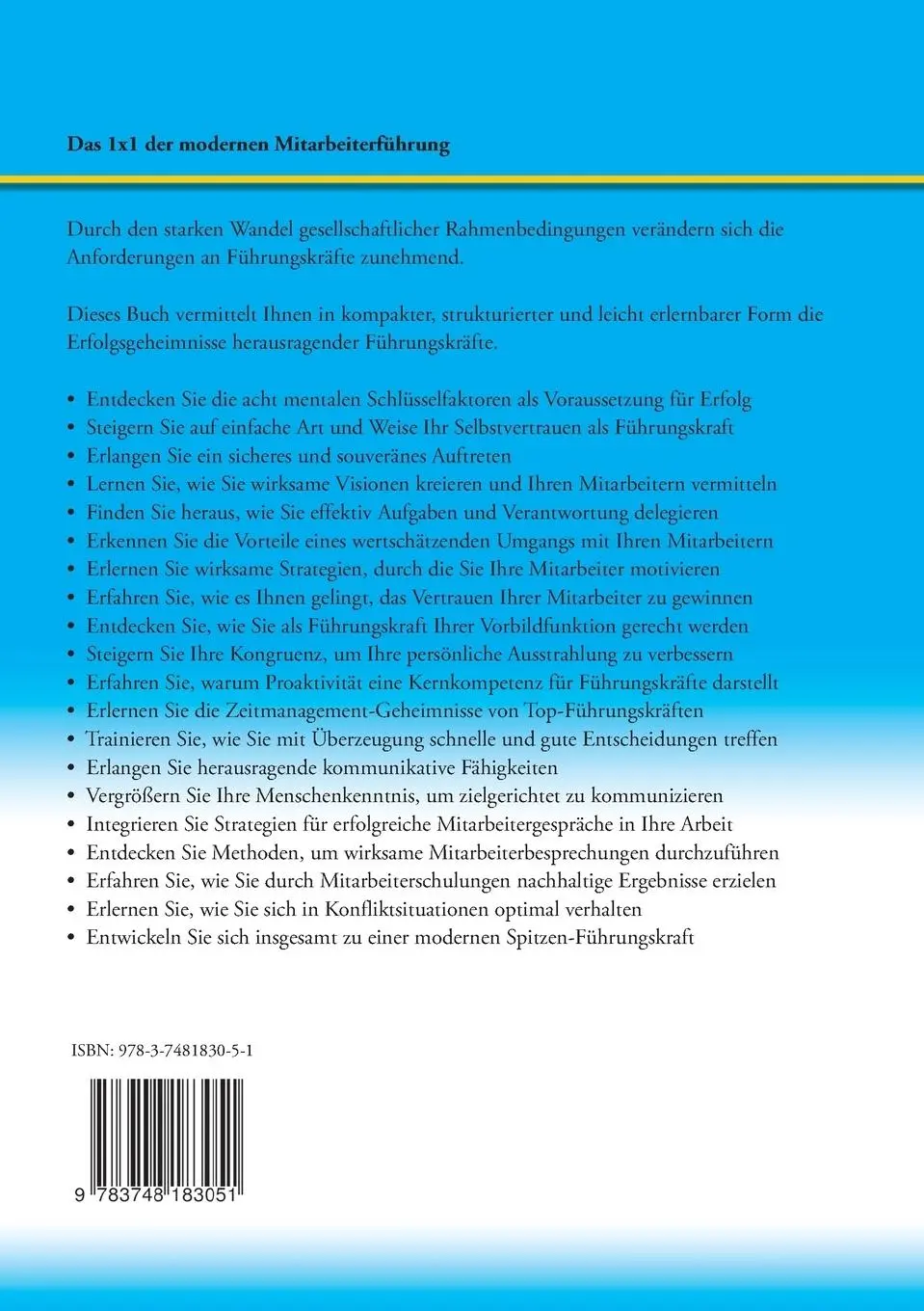 Rückseite: 9783748183051 | Das 1x1 der modernen Mitarbeiterführung | Hanno Göpfert | Taschenbuch