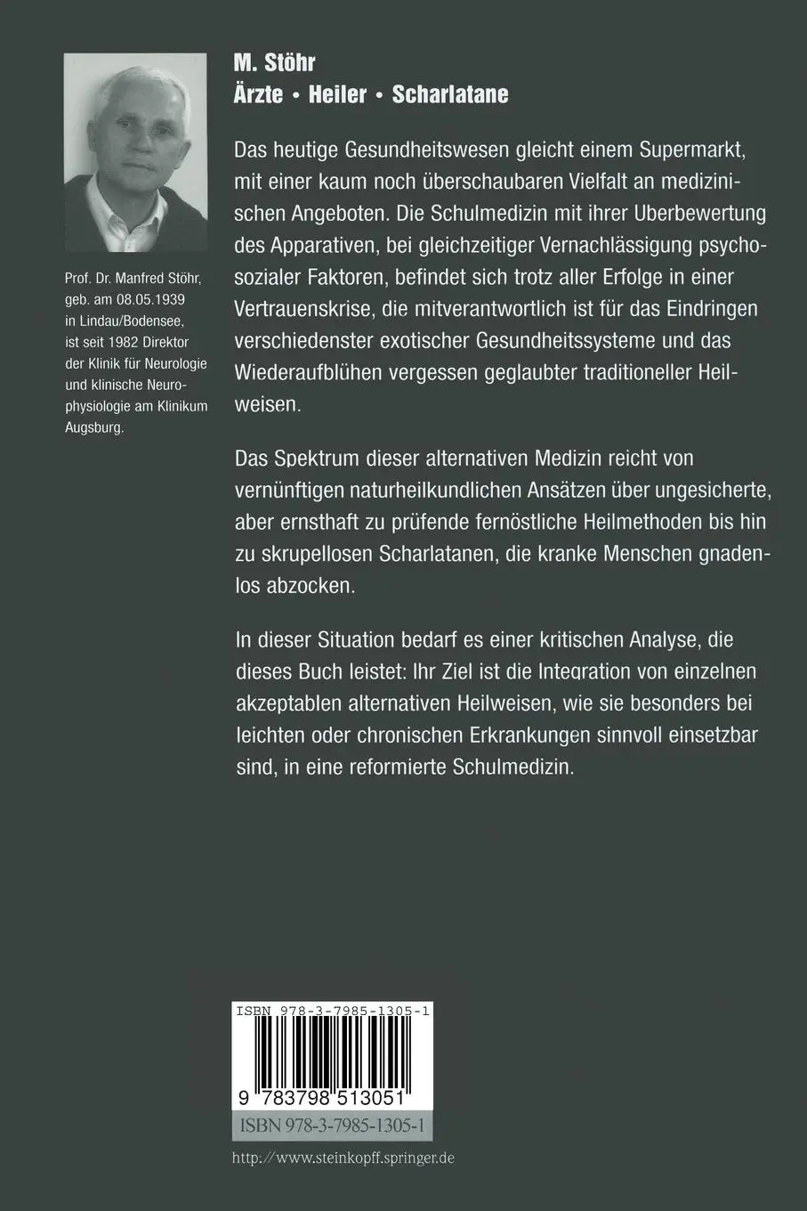 Rückseite: 9783798513051 | Ärzte Heiler Scharlatane | Manfred Stöhr | Taschenbuch | xi | Deutsch