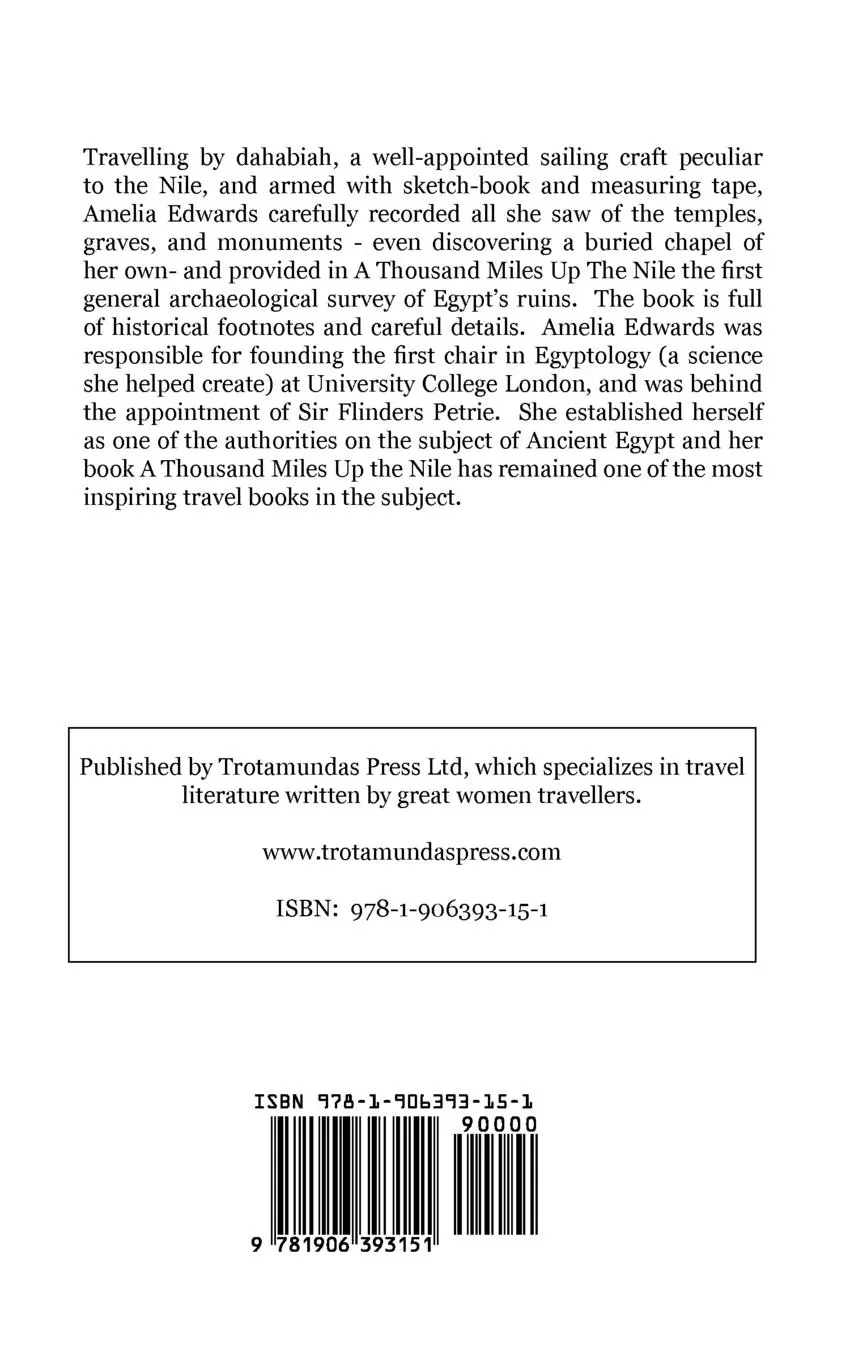 Rückseite: 9781906393151 | A Thousand Miles up the Nile - A woman's journey among the...