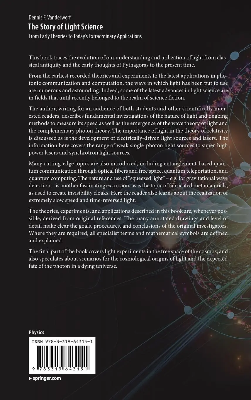 Rückseite: 9783319643151 | The Story of Light Science | Dennis F. Vanderwerf | Buch | xiv | 2017