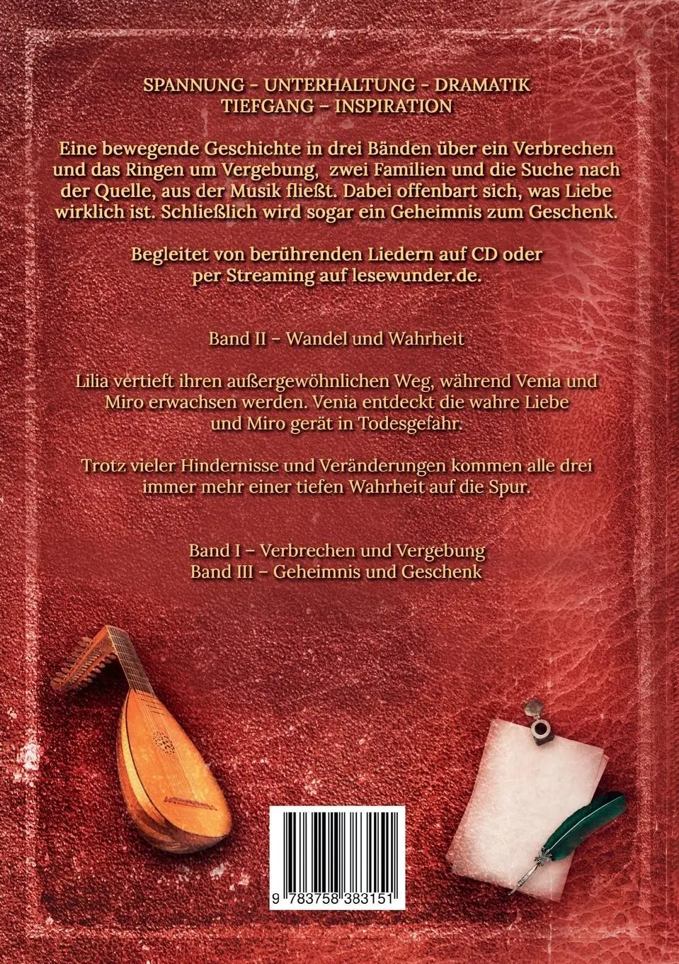 Rückseite: 9783758383151 | Das vergessene Lied | Band II Wandel und Wahrheit | Katja Bode (u. a.) Rückseite: 9783758383151 | Das vergessene Lied | Band II Wandel und Wahrheit | Katja Bode (u. a.)