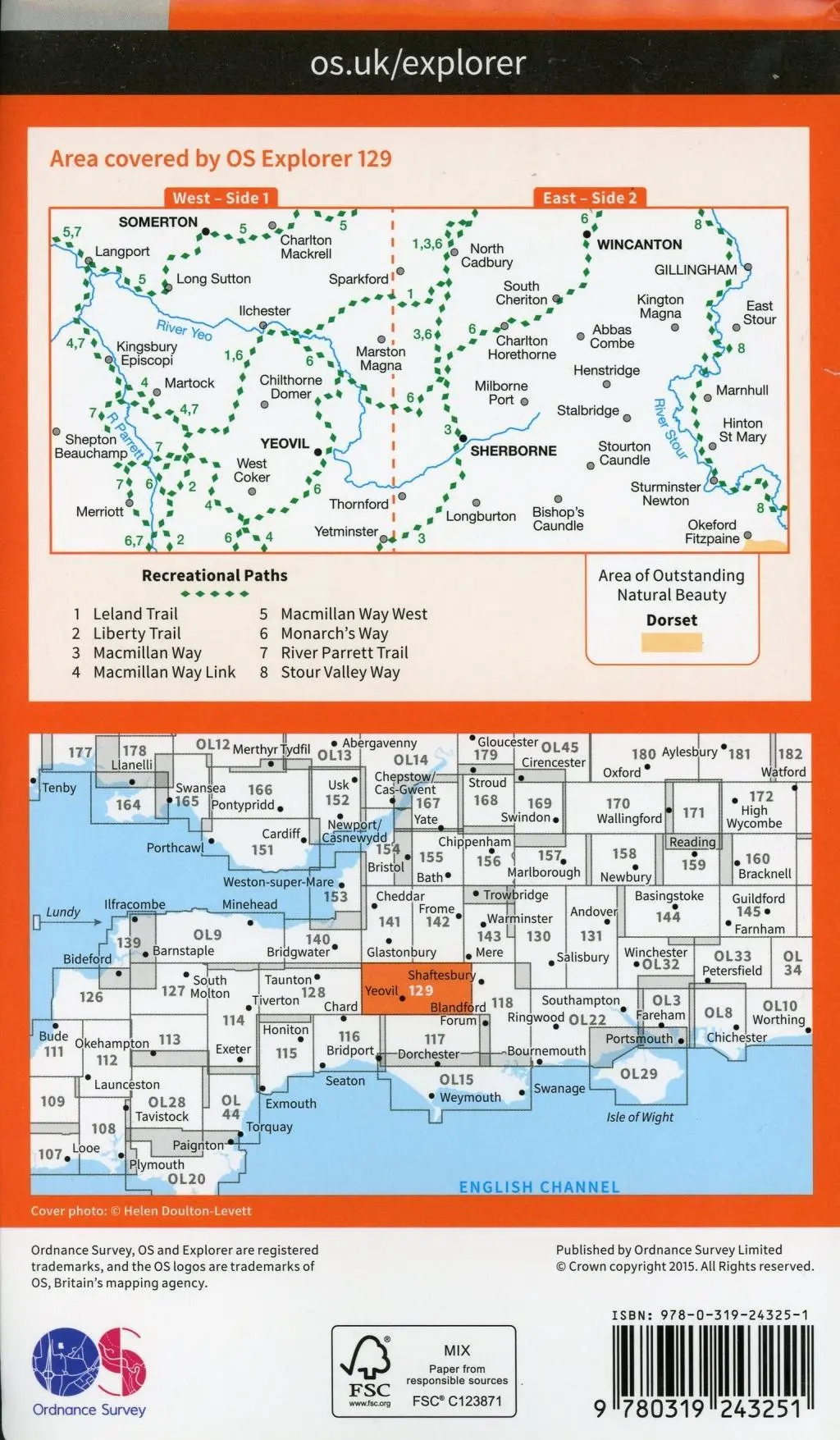 Bild: 9780319243251 | Yeovil and Sherbourne | Ordnance Survey | (Land-)Karte | Englisch