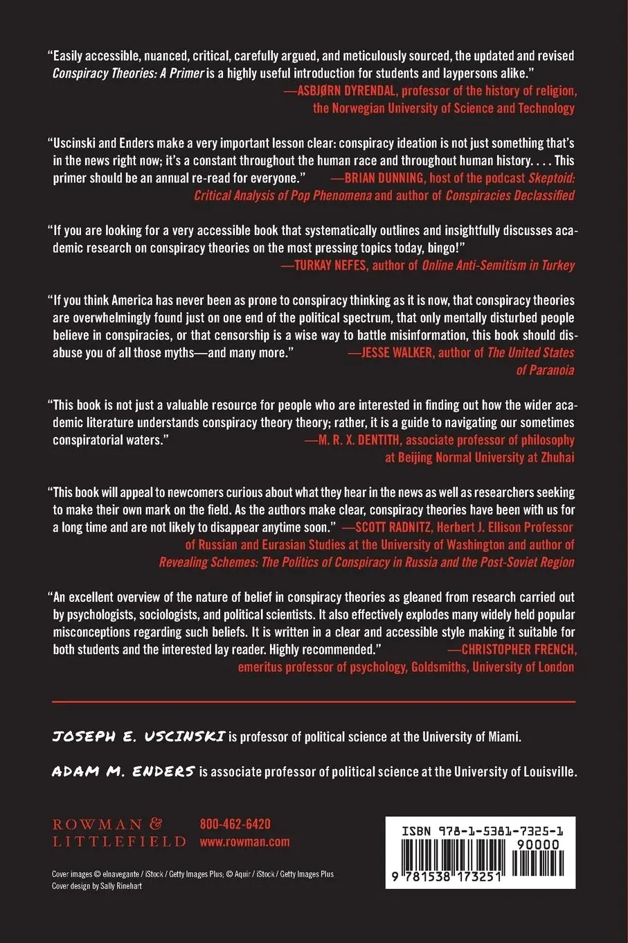 Rückseite: 9781538173251 | Conspiracy Theories | A Primer | Joseph E. Uscinski (u. a.) | Buch