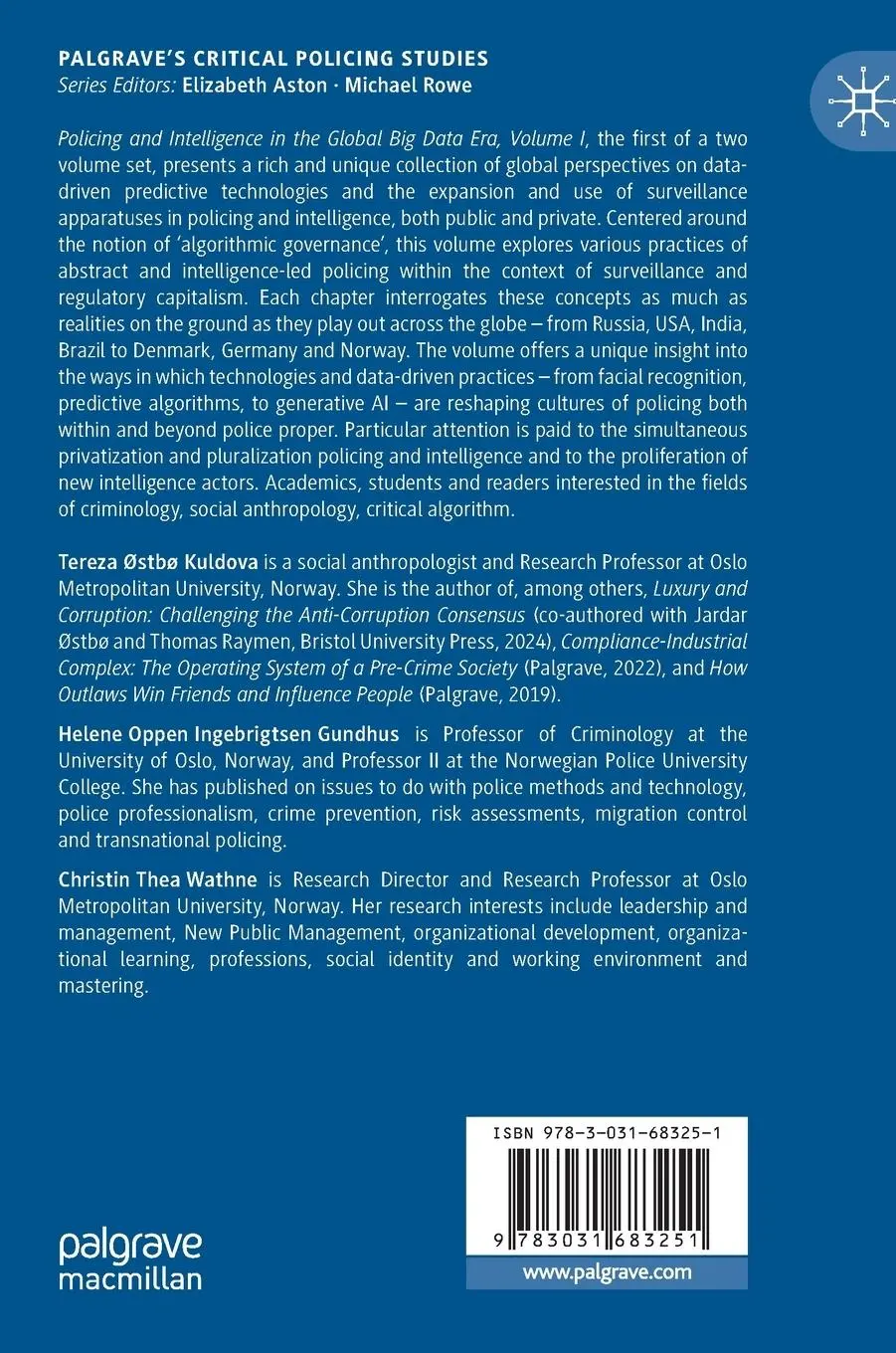 Rückseite: 9783031683251 | Policing and Intelligence in the Global Big Data Era, Volume I | Buch
