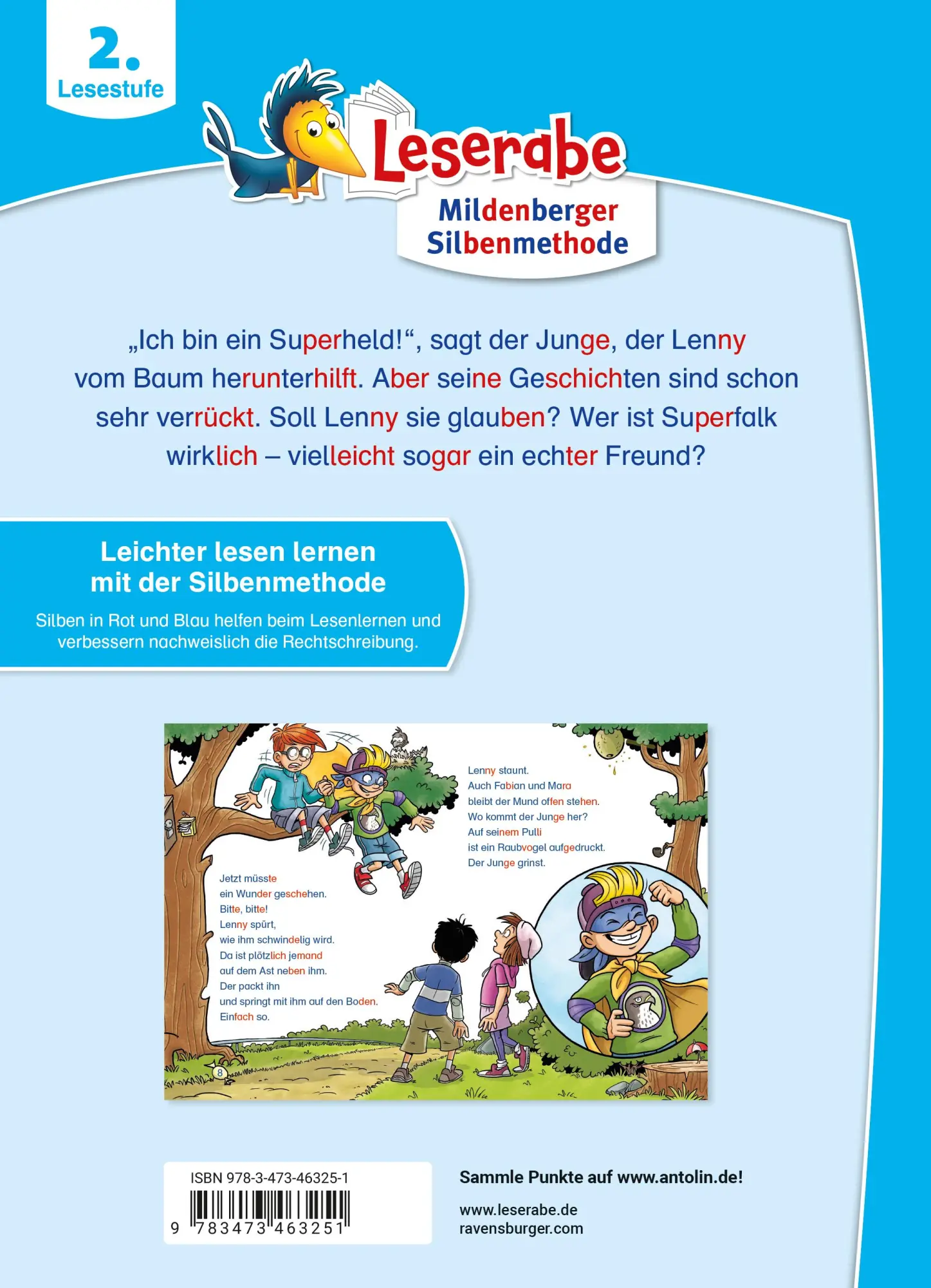 Rückseite: 9783473463251 | Leserabe mit Mildenberger Silbenmethode - Mein Freund, der Superheld