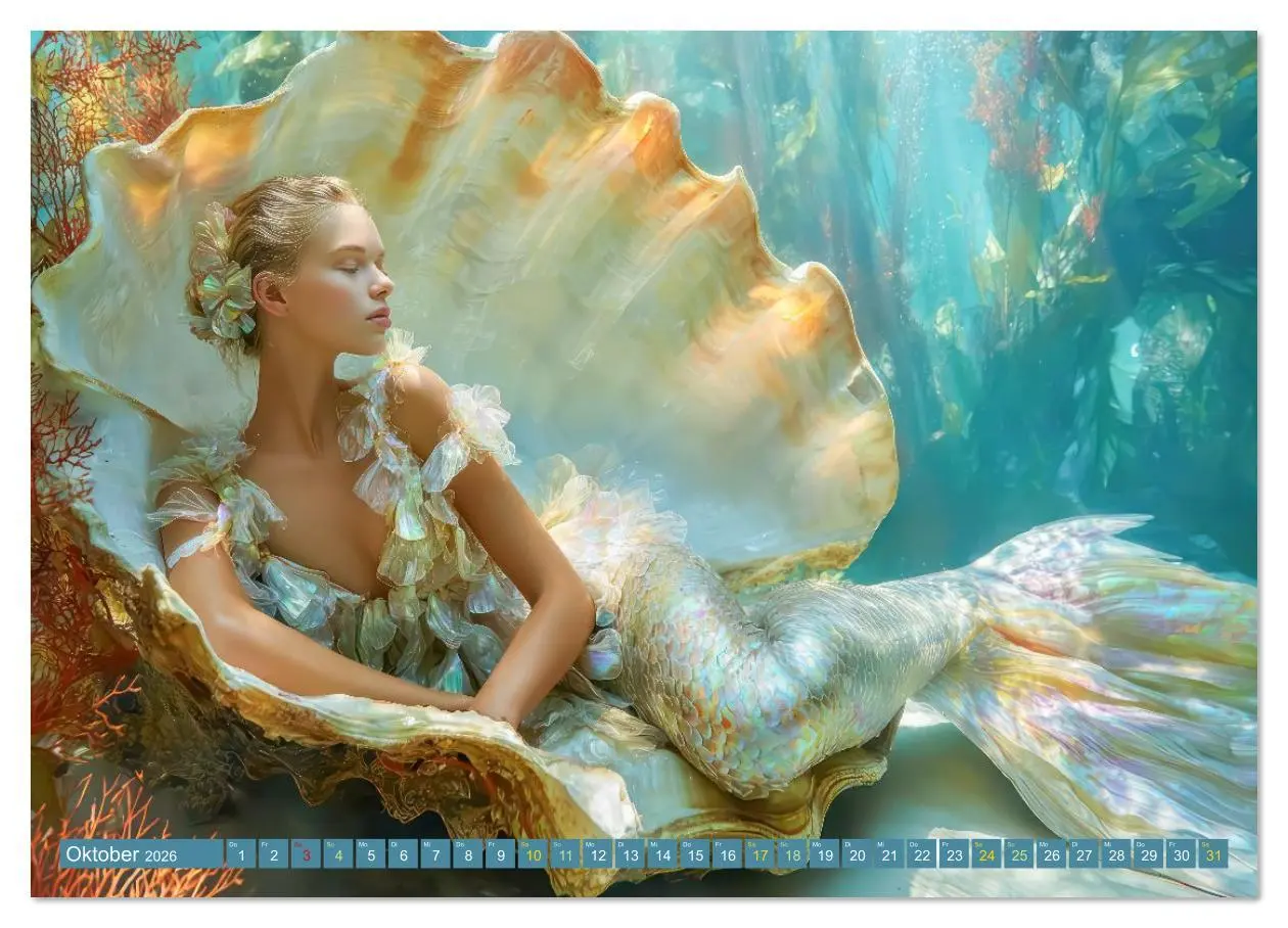 Bild: 9783516643251 | Glamouröse Meerjungfrauen - Fabelwesen (Wandkalender 2026 DIN A2...