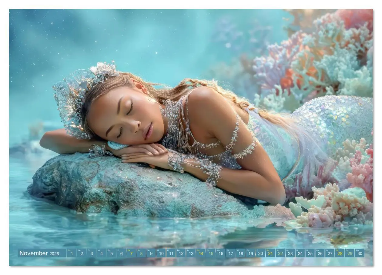 Bild: 9783516643251 | Glamouröse Meerjungfrauen - Fabelwesen (Wandkalender 2026 DIN A2...