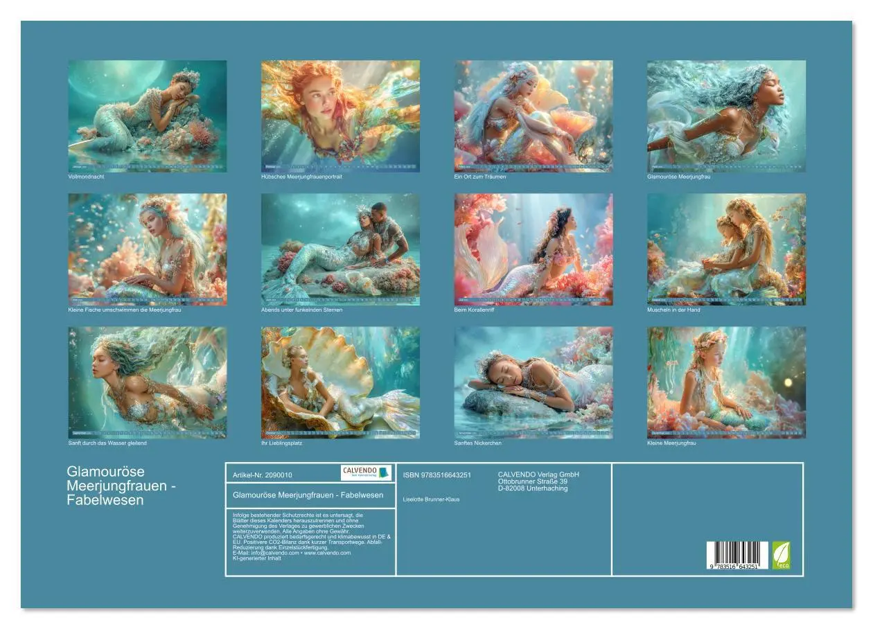 Bild: 9783516643251 | Glamouröse Meerjungfrauen - Fabelwesen (Wandkalender 2026 DIN A2...