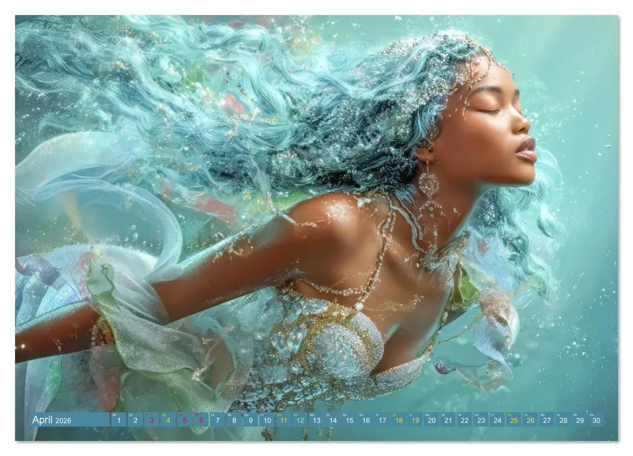 Bild: 9783516643251 | Glamouröse Meerjungfrauen - Fabelwesen (Wandkalender 2026 DIN A2...