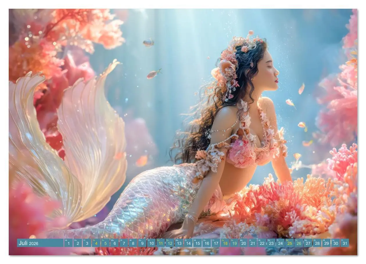 Bild: 9783516643251 | Glamouröse Meerjungfrauen - Fabelwesen (Wandkalender 2026 DIN A2...