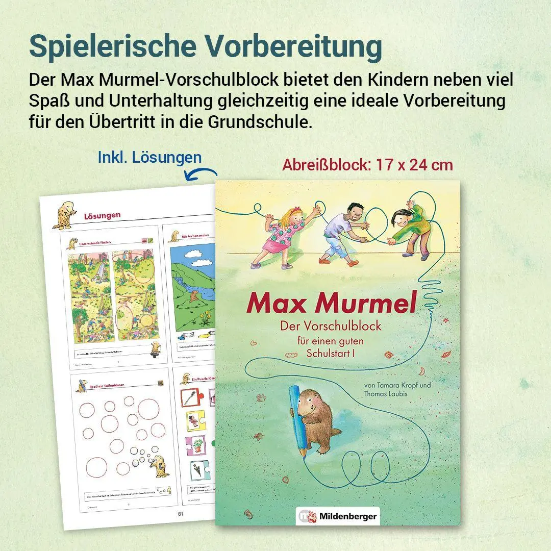 Bild: 9783619153251 | Max Murmel: Der Vorschulblock für einen guten Schulstart I | Buch