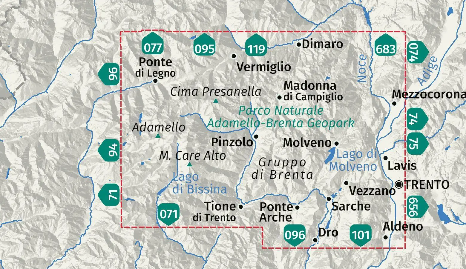 Bild: 9783991543251 | KOMPASS Wanderkarte 070 Naturpark Adamello-Brenta Geopark / Parco...