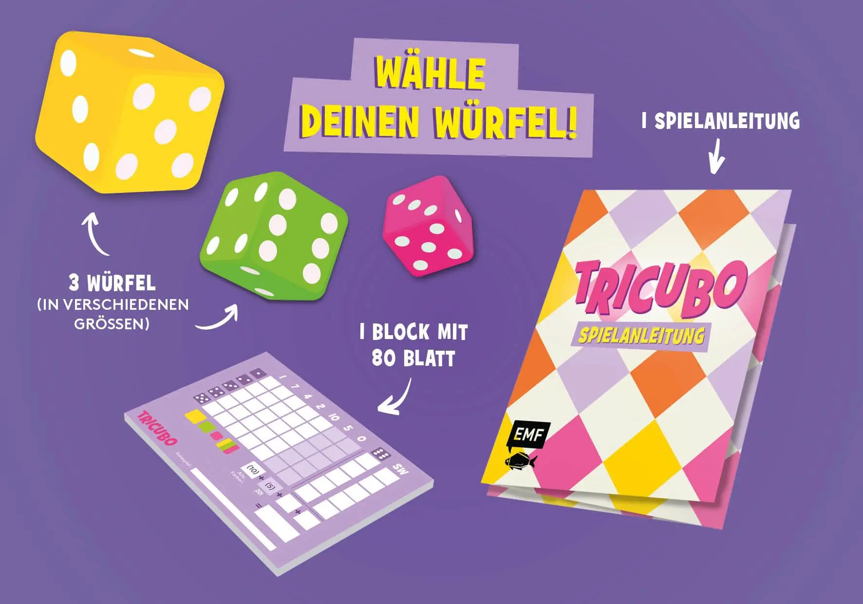 Bild: 4260478343351 | Würfelspiel: Tricubo - Wähle deinen Würfel! | Rita Modl | Spiel | 2025