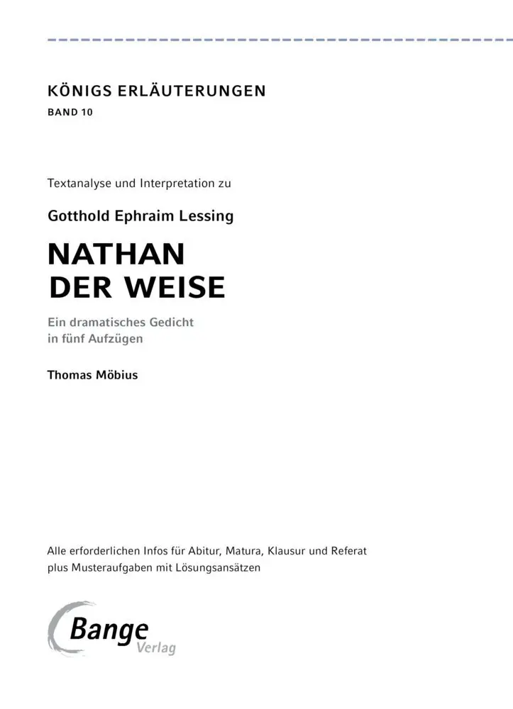 Bild: 9783129303351 | Nathan der Weise von Gotthold Ephraim Lessing | Lessing | Taschenbuch