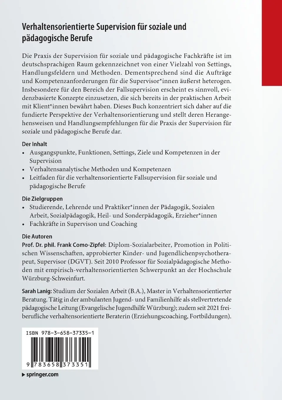 Rückseite: 9783658373351 | Verhaltensorientierte Supervision für soziale und pädagogische Berufe