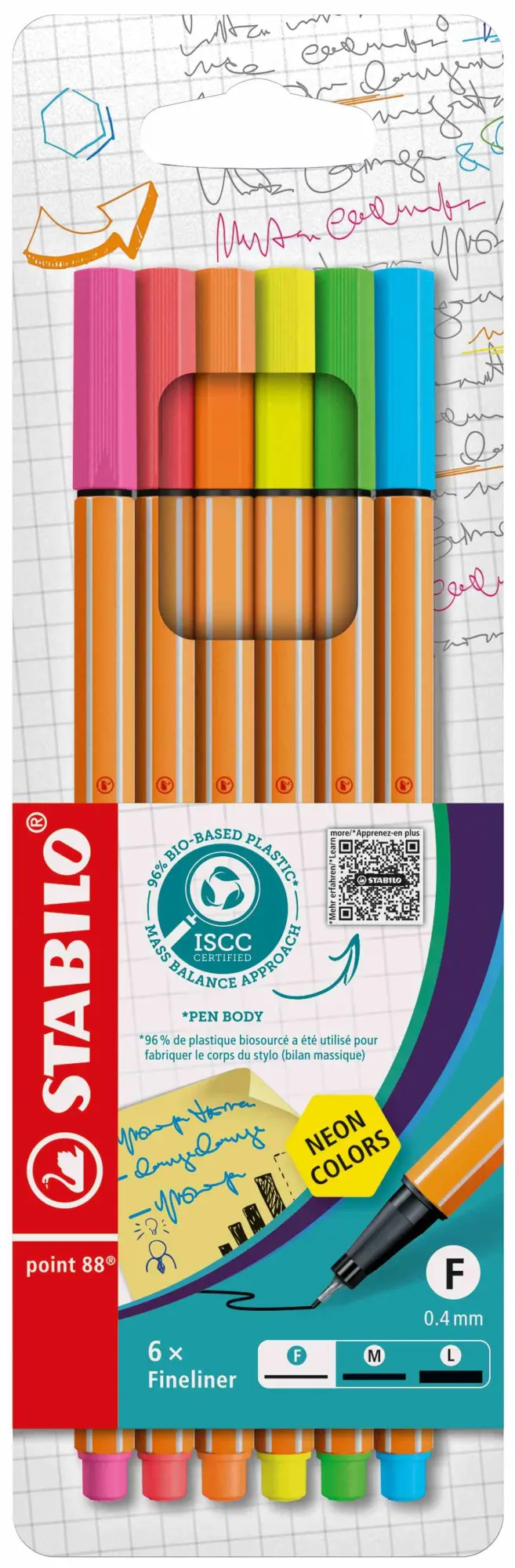 Cover: 4006381493451 | STABILO Fineliner point 88 Neon, 6er Set | STABILO point 88 | 88/6-1